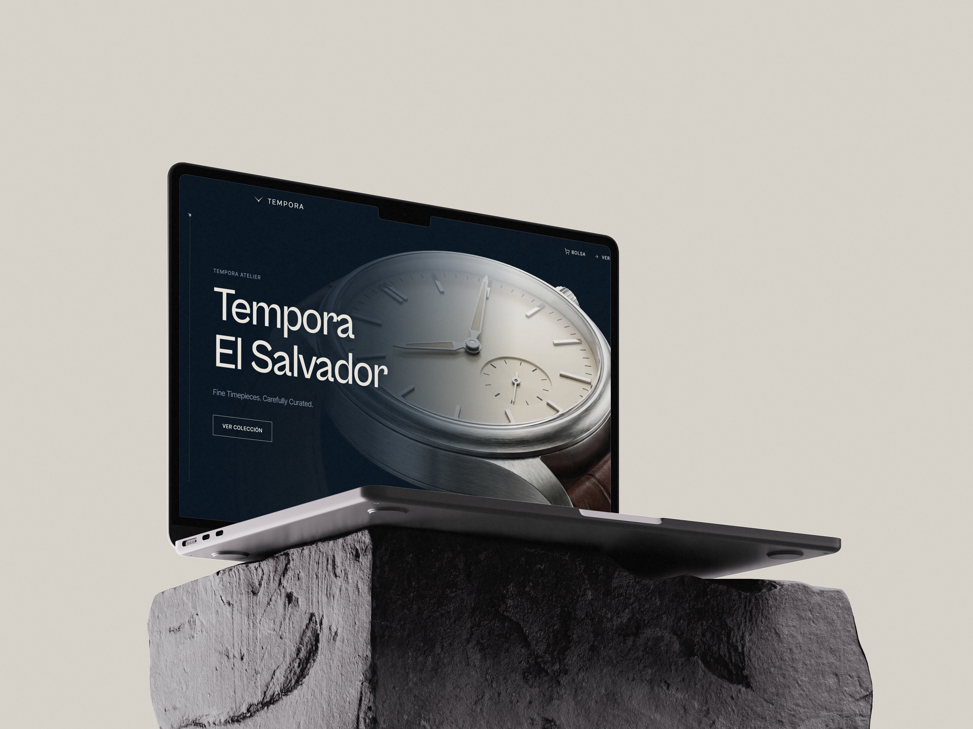 Portátil con la tienda Tempora